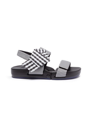 Main View - Click To Enlarge - FIGS BY FIGUEROA - 'Figulous' gingham check bow strap slingback sandals