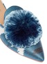 Detail View - Click To Enlarge - AQUAZZURA - 'Powder Puff' pompom ikat print twill slippers