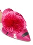 Detail View - Click To Enlarge - AQUAZZURA - 'Powder Puff' pompom ikat print twill slippers
