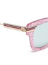 Detail View - Click To Enlarge - GUCCI - Web stripe temple glitter acetate square sunglasses