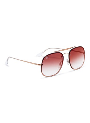 Figure View - Click To Enlarge - RAY-BAN - 'Blaze The General' metal mirror aviator sunglasses