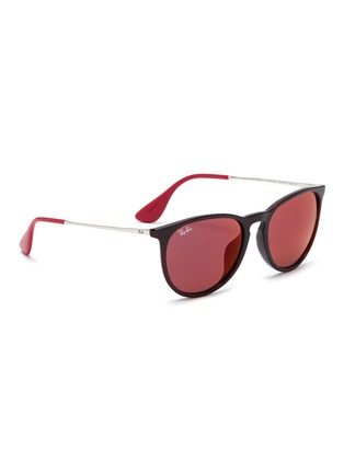Figure View - Click To Enlarge - RAY-BAN - 'Erika Classic' metal temple acetate round sunglasses