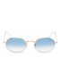 Main View - Click To Enlarge - RAY-BAN - 'Oval' frame metal sunglasses