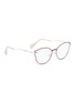 Figure View - Click To Enlarge - MIU MIU - Faux pearl metal cat eye optical glasses