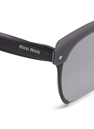 Detail View - Click To Enlarge - MIU MIU - 'Rasoir' cutout rim browbar mirror cat eye sunglasses