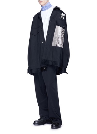 Figure View - Click To Enlarge - RAF SIMONS - 'Joy Division' graphic print oversized raw denim jacket