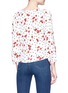 Back View - Click To Enlarge - TOPSHOP - Tie peplum cherry spot print crepe blouse