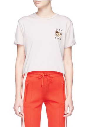Main View - Click To Enlarge - TOPSHOP - 'Ciao Ciao' slogan dog embroidery cropped T-shirt