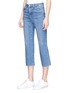 Front View - Click To Enlarge - TOPSHOP - 'Moto Dree' cropped kick flare jeans