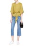 Figure View - Click To Enlarge - TOPSHOP - 'Moto Dree' cropped kick flare jeans