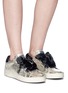 Figure View - Click To Enlarge - P448 - 'Ralph' bow tie croc embossed leather sneakers