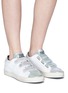 Figure View - Click To Enlarge - P448 - 'Ralph' colourblock cracked leather sneakers