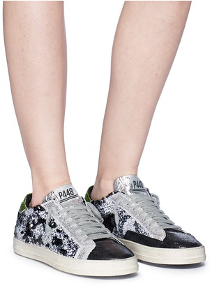 Figure View - Click To Enlarge - P448 - Sequin panel leather sneakers
