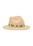 Main View - Click To Enlarge - G.VITERI - Palm leaf embroidered ribbon toquilla straw fedora hat