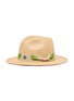 Figure View - Click To Enlarge - G.VITERI - Palm leaf embroidered ribbon toquilla straw fedora hat