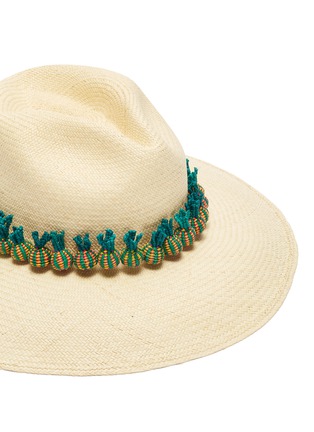 Detail View - Click To Enlarge - G.VITERI - Pineapple pompom straw hat
