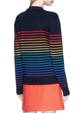 Back View - Click To Enlarge - JW ANDERSON - Rainbow stripe intarsia wool unisex sweater