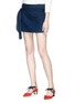 Front View - Click To Enlarge - JW ANDERSON - 'Lea' sash tie mini denim skirt