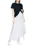 Figure View - Click To Enlarge - JW ANDERSON - Asymmetric knot sleeve T-shirt
