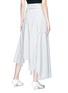 Back View - Click To Enlarge - JW ANDERSON - Stripe patchwork wrap poplin maxi skirt