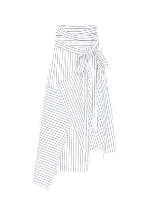 Main View - Click To Enlarge - JW ANDERSON - Stripe patchwork wrap poplin maxi skirt