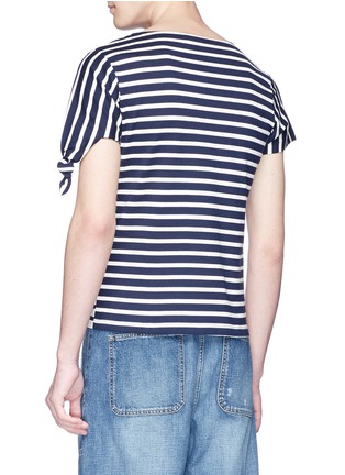  - JW ANDERSON - Asymmetric knot sleeve stripe unisex T-shirt