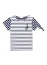 Main View - Click To Enlarge - JW ANDERSON - Asymmetric knot sleeve stripe unisex T-shirt