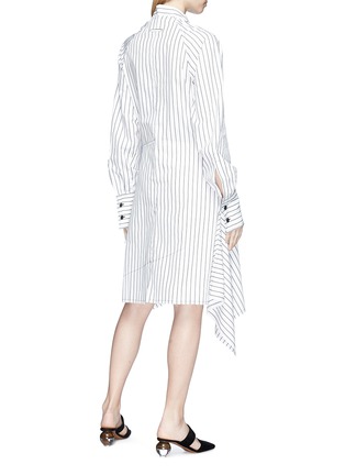 Back View - Click To Enlarge - JW ANDERSON - Stripe patchwork shirt dress