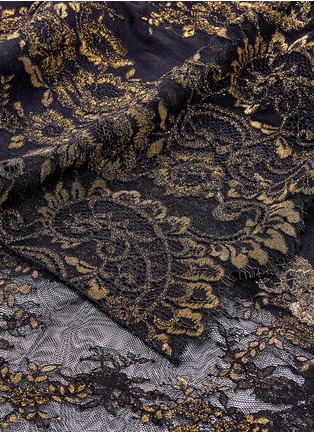 Detail View - Click To Enlarge - JANAVI - Metallic floral lace cashmere scarf