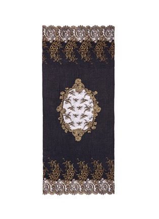 Main View - Click To Enlarge - JANAVI - Metallic floral lace cashmere scarf