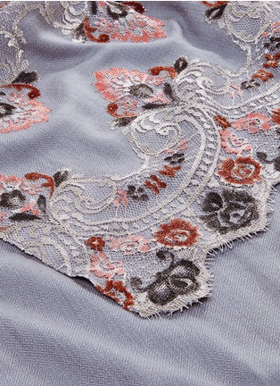 Detail View - Click To Enlarge - JANAVI - Lace panel Merino wool scarf