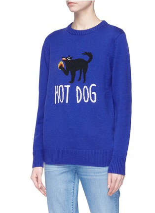 Front View - Click To Enlarge - EGLE ZVIRBLYTE X LANE CRAWFORD - 'Hot Dog' unisex wool sweater
