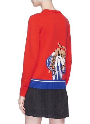 Back View - Click To Enlarge - EGLE ZVIRBLYTE X LANE CRAWFORD - Graphic intarsia unisex wool sweater