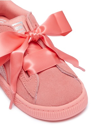 Detail View - Click To Enlarge - PUMA - 'Suede Heart' ribbon lace-up toddler sneakers