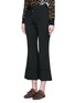 Front View - Click To Enlarge - STELLA MCCARTNEY - Flared cuff cropped wool crepe pants