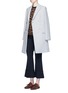 Figure View - Click To Enlarge - STELLA MCCARTNEY - Flared cuff cropped wool crepe pants