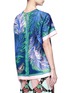 Back View - Click To Enlarge - EMILIO PUCCI - Feather print silk twill top