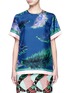 Main View - Click To Enlarge - EMILIO PUCCI - Feather print silk twill top