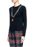 Front View - Click To Enlarge - GUCCI - Rhinestone heart and chain wool sweater