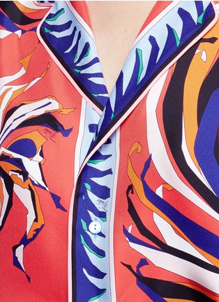 Detail View - Click To Enlarge - EMILIO PUCCI - Cactus flower print silk pyjama shirt