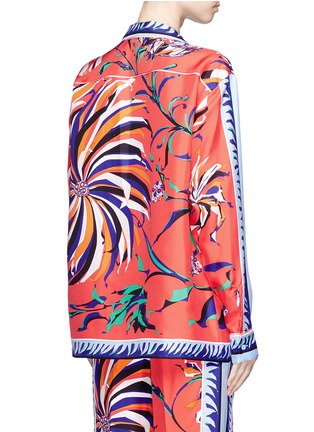 Back View - Click To Enlarge - EMILIO PUCCI - Cactus flower print silk pyjama shirt