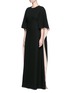 Figure View - Click To Enlarge - VALENTINO GARAVANI - Open back cape sleeve silk gown