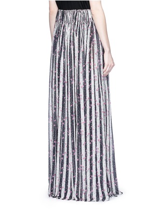 Back View - Click To Enlarge - LANVIN - Stripe floral print silk maxi skirt