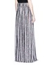 Back View - Click To Enlarge - LANVIN - Stripe floral print silk maxi skirt