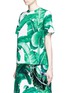 Front View - Click To Enlarge - - - Banana leaf print poplin top