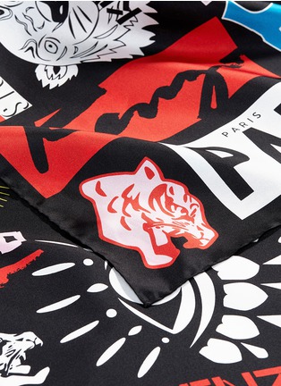 Detail View - Click To Enlarge - KENZO - 'Tiger Poster' print silk twill scarf