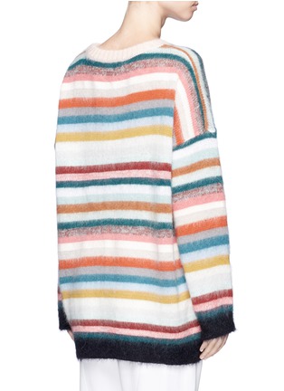 Back View - Click To Enlarge - CHLOÉ - Oversized stripe mohair sweater