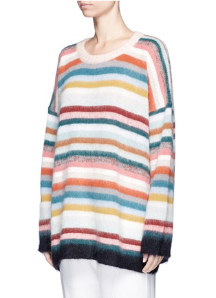Front View - Click To Enlarge - CHLOÉ - Oversized stripe mohair sweater