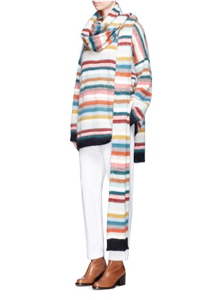 Figure View - Click To Enlarge - CHLOÉ - Oversized stripe mohair sweater