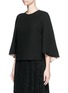 Front View - Click To Enlarge - VALENTINO GARAVANI - Open back batwing sleeve silk top